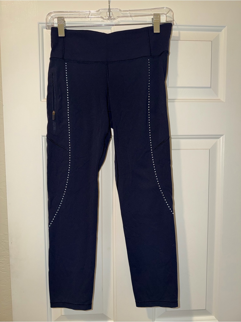 lululemon athletica Navy Reflective-Stitch Leggings 25”
